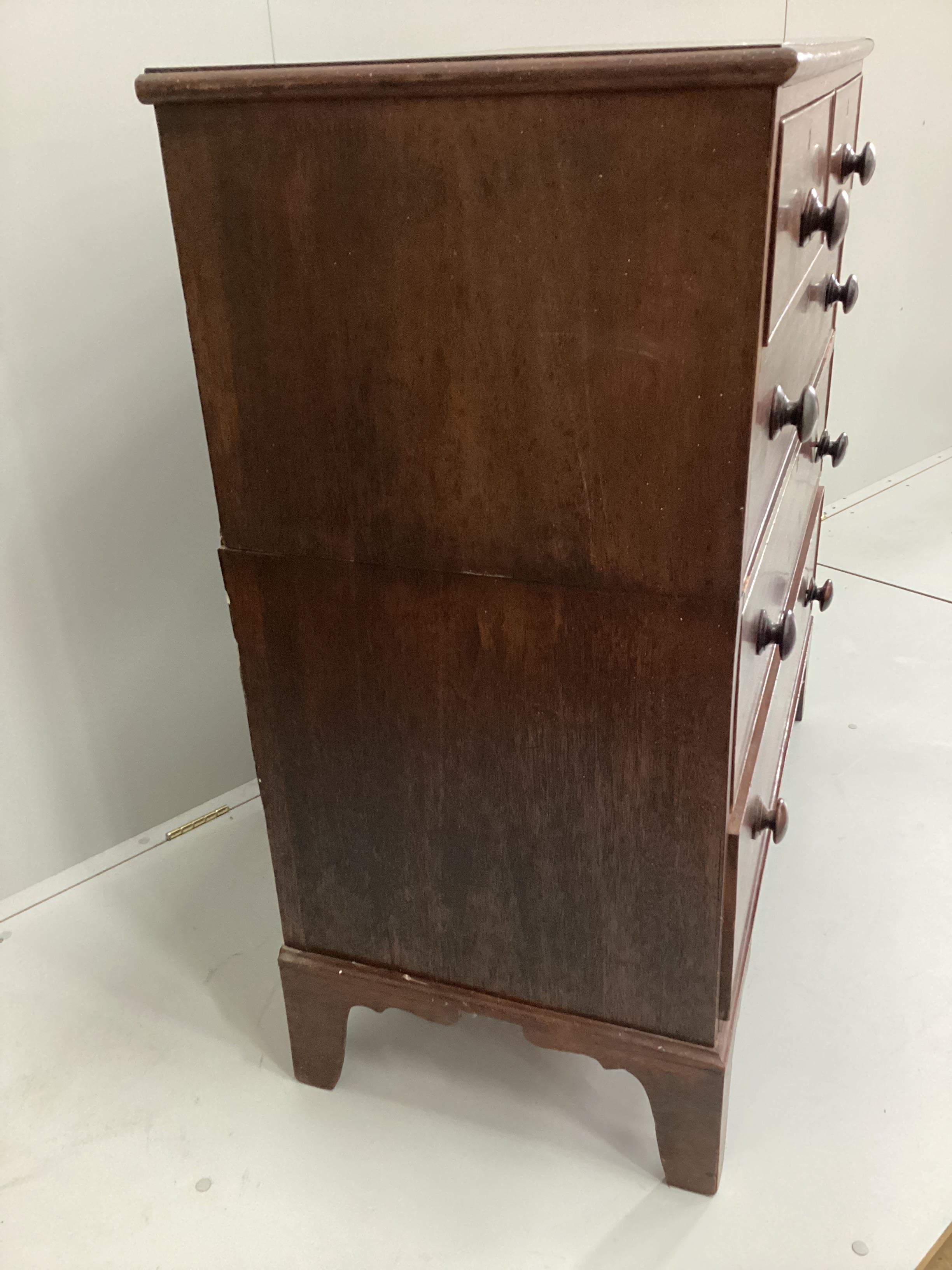 A Regency mahogany two part five drawer chest, width 104cm, depth 50cm, height 108cm